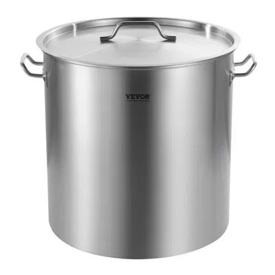 Vevor 84qt Stainless Steel Stockpot Cooking Kitchen Sauce Pot With Basket Lid Handle
