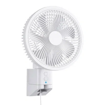 Vevor 8.5 In Wall Mount Fan, Oscillating Hanging Fan With Remote Control, 10 Ft Powerful Airflow, Dc Motor In White