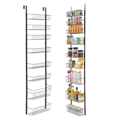 Vevor 9-tier Over The Door Pantry Organizer Hanging Storage Rack Adjustable Kitchen - Black