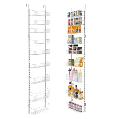 Vevor 9-tier Over The Door Pantry Organizer Hanging Storage Rack Adjustable Kitchen - White
