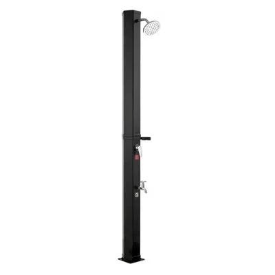 Vevor 9.2 Gal Solar Heated Shower, 6.4ft Showerhead Height Outdoor Shower, With Foot Faucet & Soap Box Rac In Matte Black