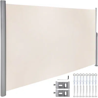 Vevor 9'8" W X 1' D Manual Retraction Side Awning In Beige