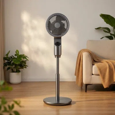 Vevor 9-inch Pedestal Fan, 80° Oscillating Standing Floor Fan With Quite Dc Motor, Remote Control, 9 Speed In Gray