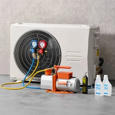 Vevor Ac Vacuum Pump And Gauge Set, 7 Cfm 3/4 Hp, Two Stage Rotary Vane Hvac Vacuum Pump, A/c Manifold Gau