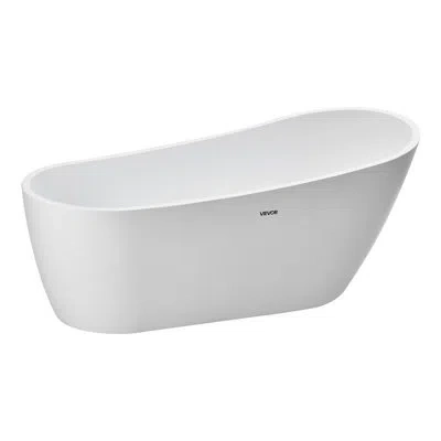 Vevor Acrylic Freestanding Bathtub Stand Alone Soaking Tub 67 X 29.1 In 56.8 Gal In Glossy White