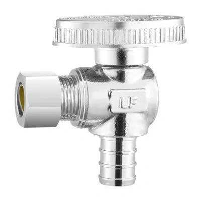 Vevor Angle Stop Valve 1/2" Pex X 3/8" Od Compression 1/4 Turn Shut Off Valves In Silver