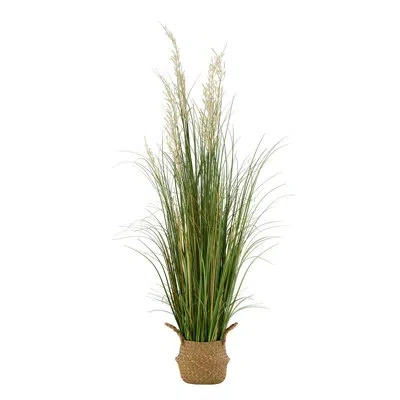 Vevor Artificial Grass Plant, 47 Inch Reed Flower Grass In Pot, Premium Pvc Faux Fake Greenery Shrubs Plan