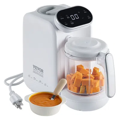 Vevor Baby Food Maker, 430w Baby Food Processor With 750 ml Tritan Bowl, Sus304 Stainless Steel, 5 In 1 Ba In White