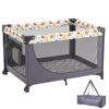 Vevor Baby Playpen Quick-folding Portable Baby Toddler Fence Play Yard & Wheels