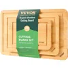Vevor Bamboo Cutting Board Premium Versatile Cut Board With Built-in Handle - Brown