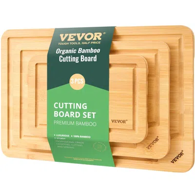 Vevor Bamboo Cutting Board Premium Versatile Cut Board With Built-in Handle - Brown