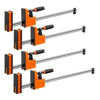 Vevor Bar Clamps For Woodworking, 4-pack, 24" And 31" F Clamps, 1100 Lbs Load Limit, Clamp/spreader 2 Mode In Orange