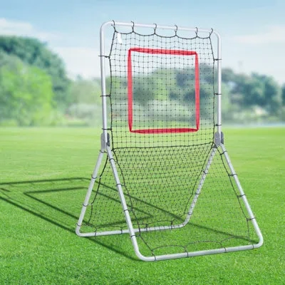 Vevor Baseball And Softball Rebounder Net 3.5 X 6 Ft 5 Adjustable Angles In White;red