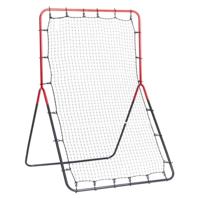 Vevor Baseball And Softball Rebounder Net 3x4.5 Ft Pitchback 3-way Trainer In White;red