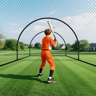 Vevor Baseball Batting Cage, 19.9 X 12.0 X 8.2 Ft Freestanding Portable Batting Cage, Hitting Cages With 3 In Black