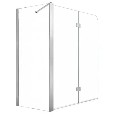 Vevor Bathtub Shower Door 27.5"/47"w X 55"h Semi-frameless Bi-fold Tub Door, 1/4" Clear Tempered Glass, 18 In Transparent