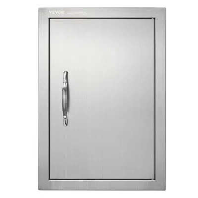 Vevor Bbq Access Door, 14w X 20h Inch Single Outdoor Kitchen Door, Stainless Steel Flush Mount Door, Wall  In Silver