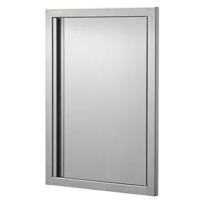 Vevor Bbq Access Door, 17w X 24h Inch Single Outdoor Kitchen Door, Stainless Steel Flush Mount Door, Wall  In Silver