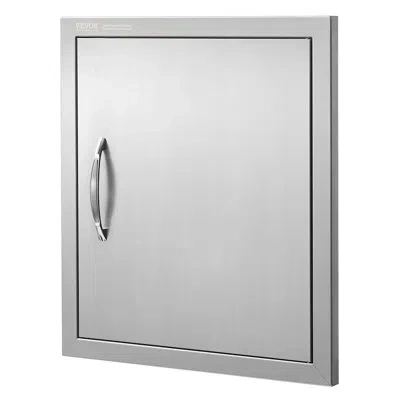 Vevor Bbq Access Door, 18w X 20h Inch Single Outdoor Kitchen Door, Stainless Steel Flush Mount Door, Wall  In Silver