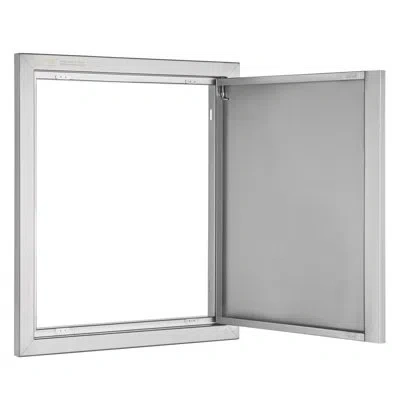 Vevor Bbq Access Door, 18w X 21h Inch Single Outdoor Kitchen Door, Stainless Steel Flush Mount Door, Wall  In Silver