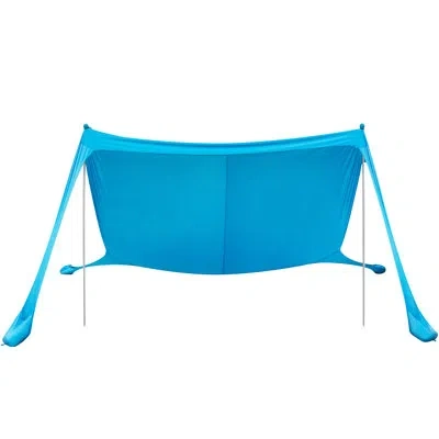Vevor Beach Tent Sun Shelter, Upf50+ Sun Protection, 6.6 Ft Tall, 11 X 11 Ft, Easy Pop Up Beach Canopy Wit In Blue