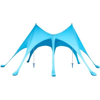 Vevor Beach Tent Sun Shelter, Upf50+ Sun Protection, 9.2 Ft Tall, 20 X 13 Ft, Easy Pop Up Beach Canopy Wit In Blue
