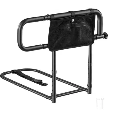 Vevor Bed Rails For Elderly Adults Folding Bed Side Assist Rail For Seniors, Length & Height Adjustable, H In Black