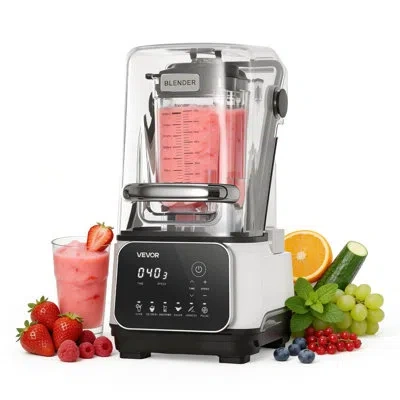 Vevor Blender, 68 oz Professional Countertop Blenders With Shield, 2200w 26000rpm Kitchen Food Processor C In White
