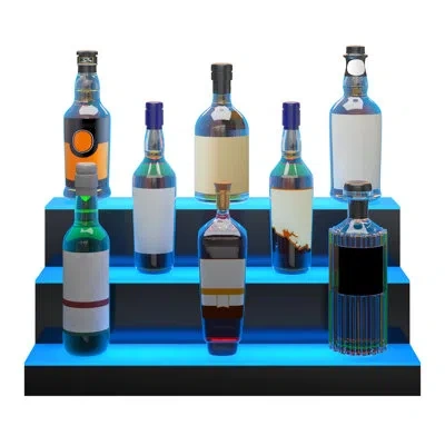 Vevor Bottle Display Open Shelving Wine Bottle Rack In Black