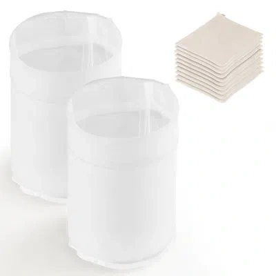 Vevor Brew Bags, 2 Pcs Food Grade Nylon Material Grain Bag, 10 Pcs Natural Cotton-linen Hop Bag, Easy To C In White