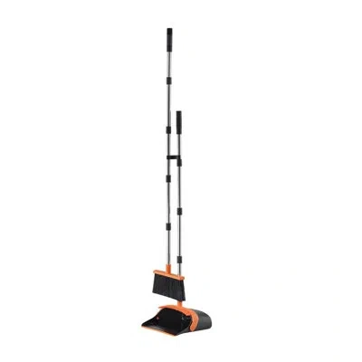 Vevor Broom And Dustpan Set, Heavy Duty Dustpan And Broom Combo With Self-cleaning Teeth, Metal Upright St