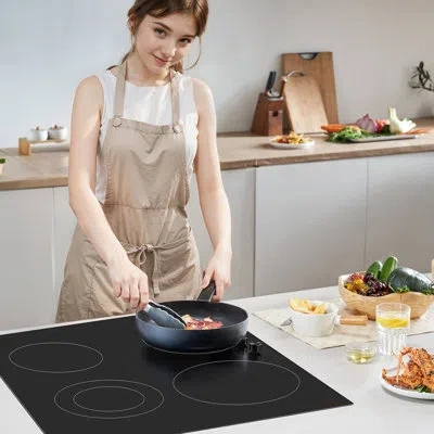 Vevor Built-in Electric Cooktop Radiant Ceramic Cooktop 4 Burners 30.3x20.5 Inch In Black