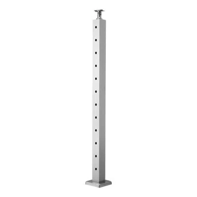 Vevor Cable Railing Post, 2x2 Inch Level Deck Stair Posts, 1-pack Stainless Steel Cable Handrail Post, Pre In White