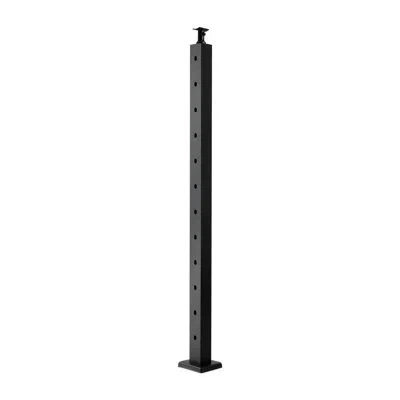 Vevor Cable Railing Post, 42x1x2 Inch Stair Railing Post, With Pre-drilled 30° Angled Holes, Stainless Ste In Matte Black
