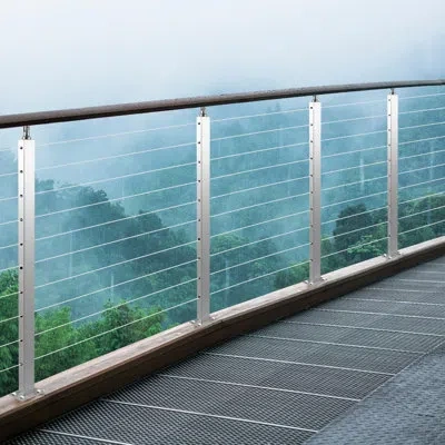 Vevor Cable Railing Post Level Deck Stair Post Handrail Post With Predrilled Holes In Sliver