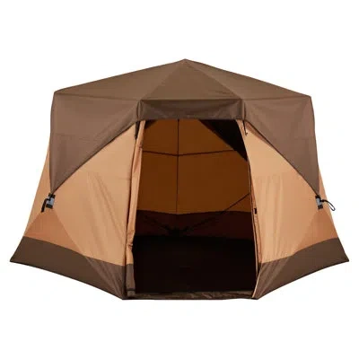 Vevor Camping Tent, 6 Person Pop Up Instant Cabin Tent With Rainfly & Large Mesh Windows, 60 Seconds Easy  In Brown
