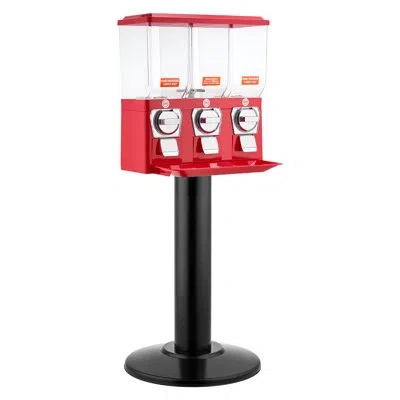 Vevor Candy Vending Machine, Triple Compartment Candy Vending Machine With Stand, Gumball & Candies Vendin In Red,black
