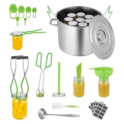 Vevor Canning Supplies Starter Kit 11 Pieces Stainless Steel Water Bath Cannner - Silver
