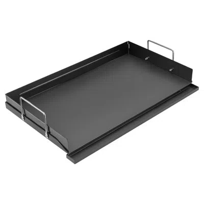 Vevor Carbon Steel Griddle 25x16 Inch Flat Top Pre-seasoned Plate Handle, For Bbq Eggs Burger, Even Heat D In Black