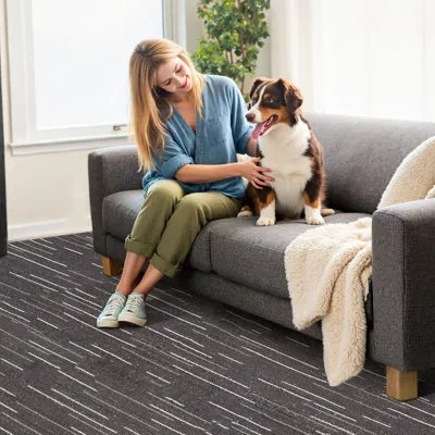 Vevor Carpet Tiles Reusable 24x24 Inch, 24 Pcs Modular Carpet Square Rug, Commercial Floor Soft Padded For In Natural