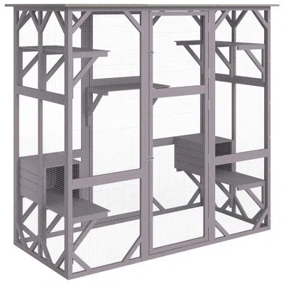 Vevor Cat House Outdoor, 7-tier Large Catio In Gray