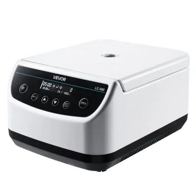 Vevor Centrifuge Machine 2/5/10/15/50ml Speed 500-4000rpm With 1 Rotor And Timer In White