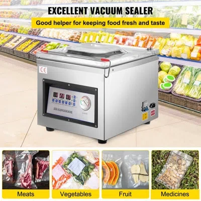 Vevor Chamber Vacuum Sealer Dz-260c Kitchen Food Chamber Vacuum Sealer In Silver