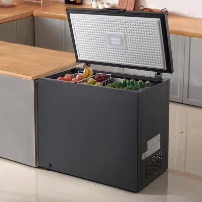 Vevor Chest Freezer, 6.7 Cu.ft Compact Deep Freezer, Free Standing Top Open Door Chest Freezers With 2 Rem In Black