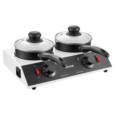 Vevor Chocolate Melting Pot - 2 X 1 Qt Pots, 86℉ - 185℉ Choc Warm Machine, 80w Even Cheese Melter, 2 Knobs In Black