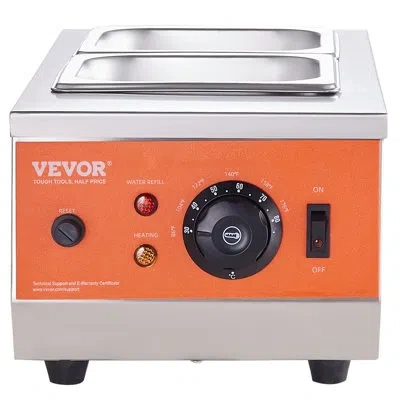 Vevor Chocolate Tempering Machine Chocolate Melting Pot 9 Lbs 2 Tanks In Silver;orange