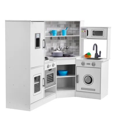 Vevor Christmas Gift! Kitchen Playset Kids Pretend Cooking Play Toy 24 Piece Accessories White
