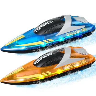 Vevor Christmas Gifts! 2 Pcs Rc Boat 2.4 Ghz Remote Control Racing Boat 12 Km/h Kids Adults Gift