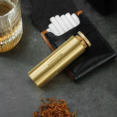 Vevor Cigarette Rolling Machine, Solid Brass Cigarette Roller In Yellow
