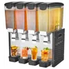 Vevor Commercial Beverage Dispenser 10l X 4 Tanks Cold Juice Ice Drink Dispenser - Black In Black